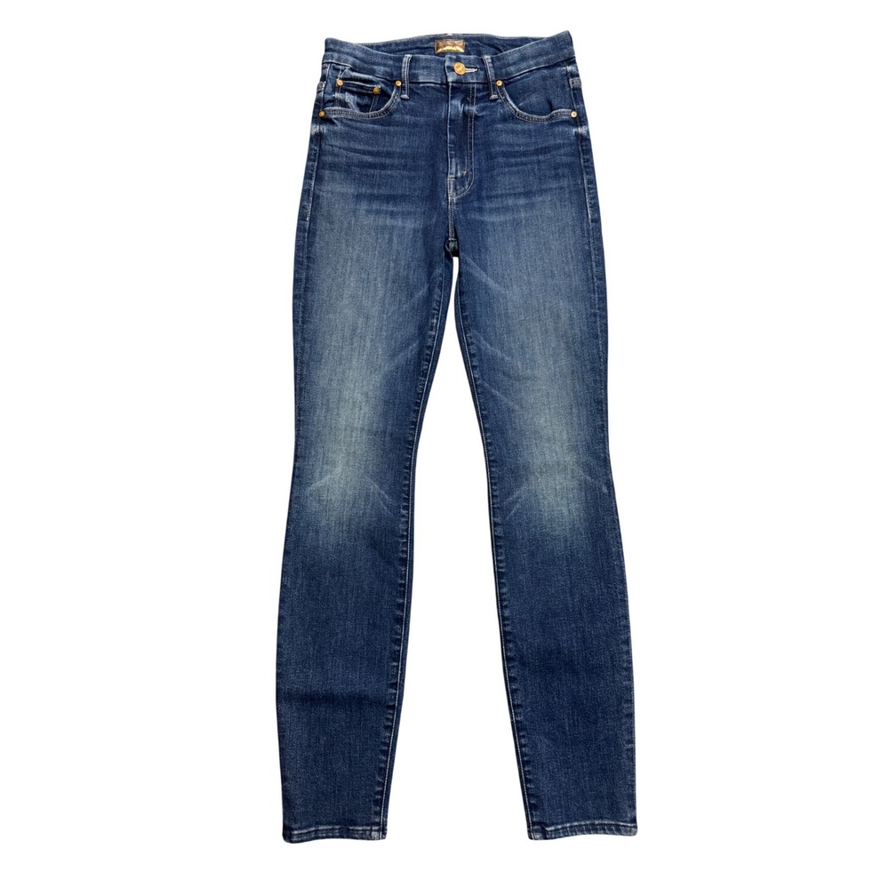Mother Denim High Rise Skinny Jeans Dark Wash Blue Stretch Size 25